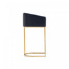 Louvre Mid-Century Modern Metal Upholstered Barstool in Black - Set of 2 Bar Stool | Tabouret de bar rembourre en metal noir style mid-century modern Louvre - Lot de 2