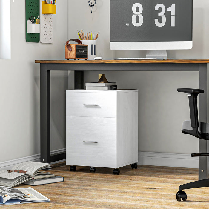 Vinsetto Filing Cabinet For Letter Or A4 Files W/ 2 Drawers Casters