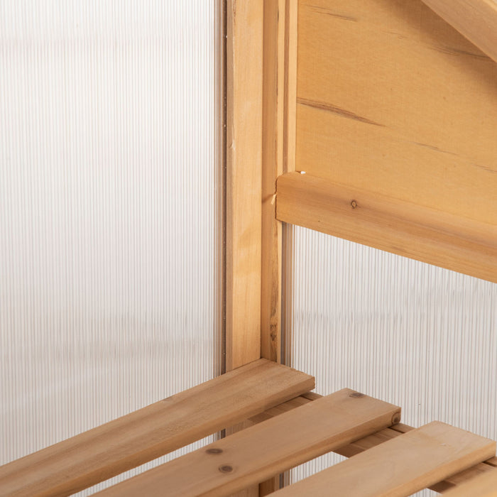 Outsunny Wooden Cold Frame Greenhouse, Raised Planter Bed Protection With Openable Top And 3 Shelves For Outdoor Indoor, 27.5\" X 19.75\" X 47.25\", Brown