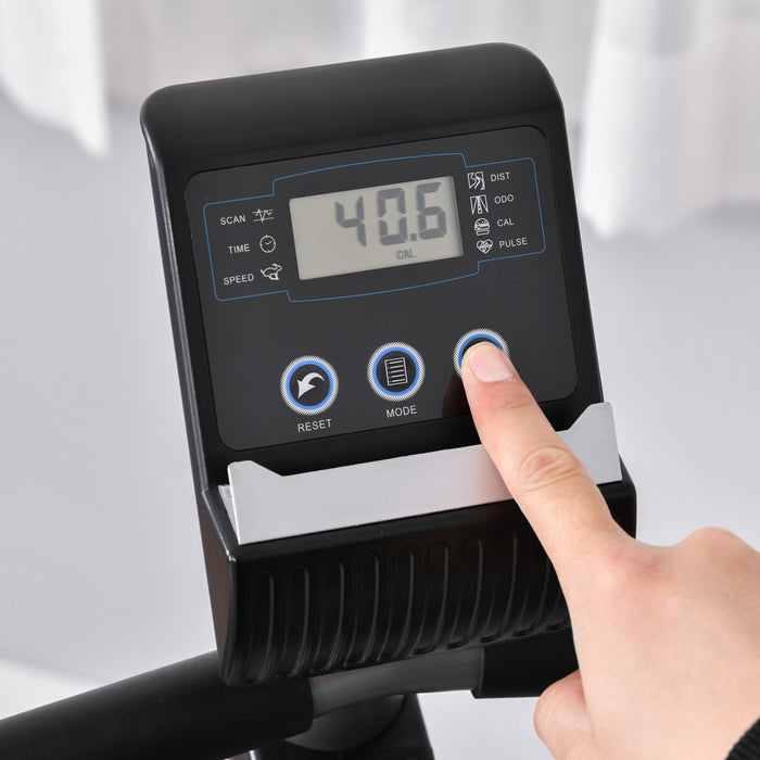 Soozier Recumbent Exercise Bike Indoor Magnetic Fitness Training Bike Stationary Workout Cycling Bike With 8 Adjustable Resistance, Pad Holder Bottle Holder Lcd Monitor, Grey