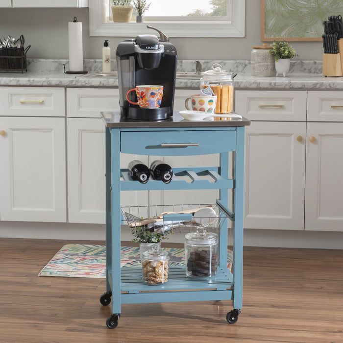 Clarke Kitchen Bar Cart - Blue