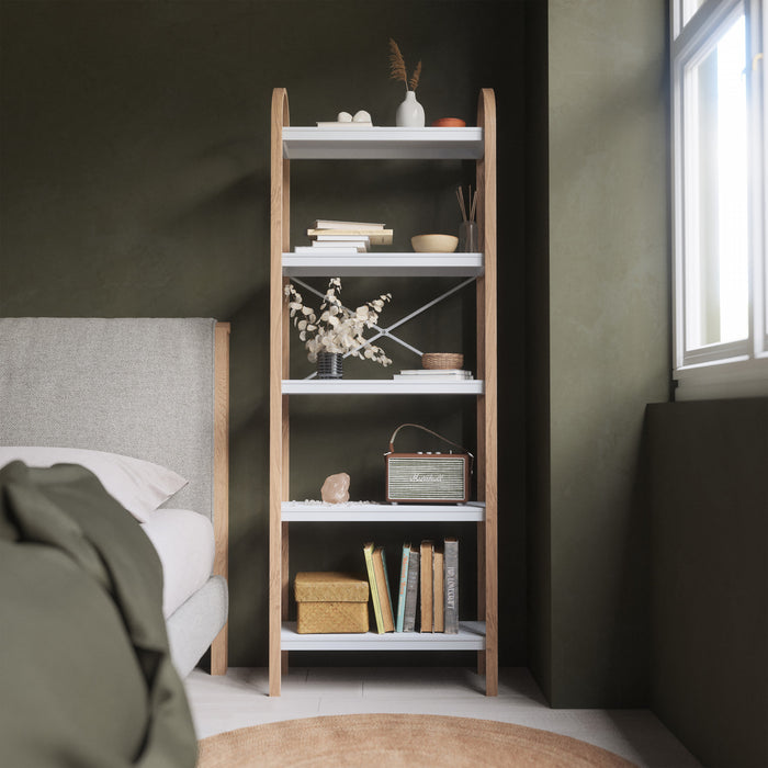 Umbra Modern Bellwood 5-Shelf Bookcase - White and Natural