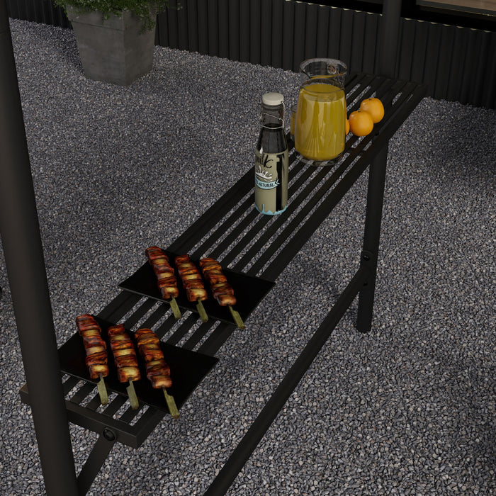 Outsunny 9' X 5' Bbq Grill Gazebo Tent, Garden Grill Canopy, Dark Grey