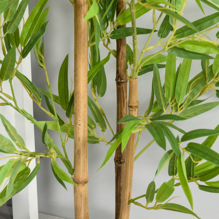 Outsunny Artificial Bamboo Tree, 4ft Fake Decorative Plant in Nursery Pot