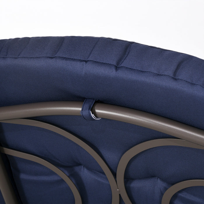 Outsunny 3 Seater Porch Swing Heavy Duty Outdoor Swing Chair, Dark Blue