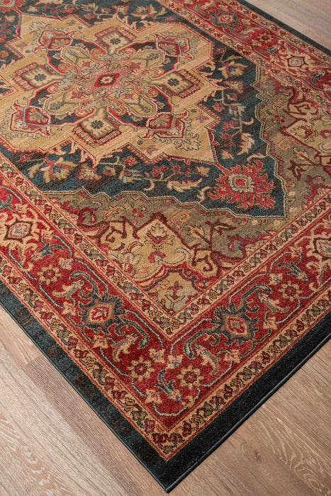Lux Traditional 2'3\" x 7'6\" Runner Rug in Blue Indoor Area Rug
