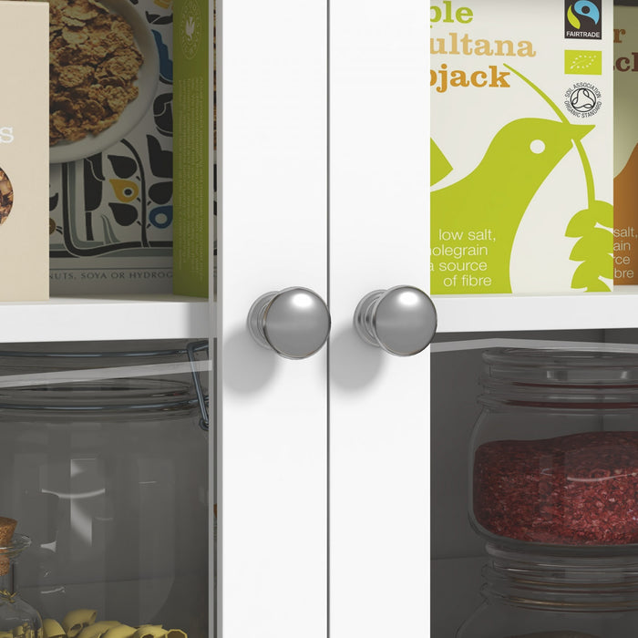 HOMCOM 71\" Kitchen Pantry Storage Cabinet w/Adjustable Shelves Glass Door
