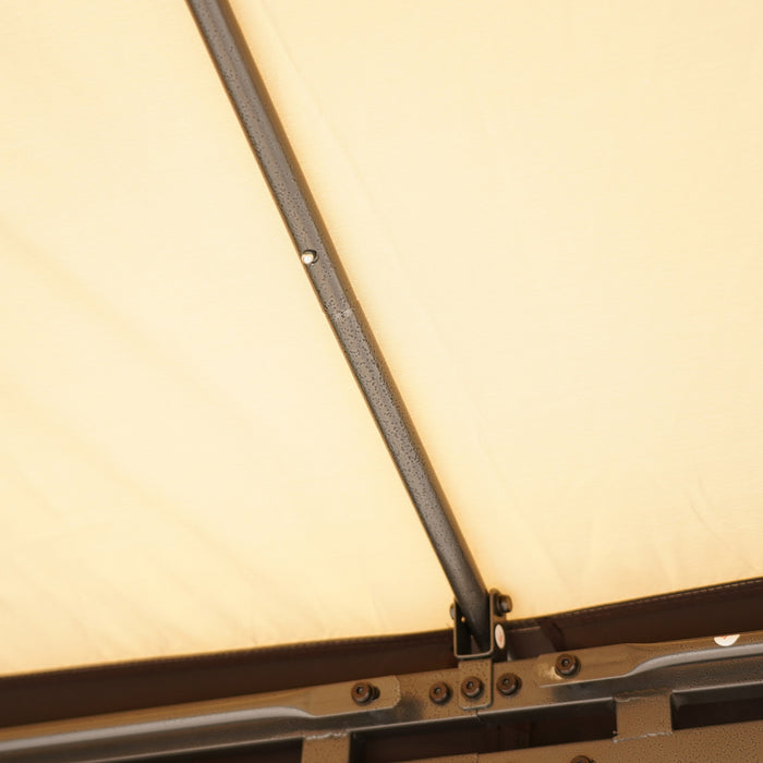 Outsunny 10' X 10' Soft Top Gazebo Canopy Tent W/ Double Roof, Eaves Design And Mesh Netting Sidewall Outdoor Patio Large Garden