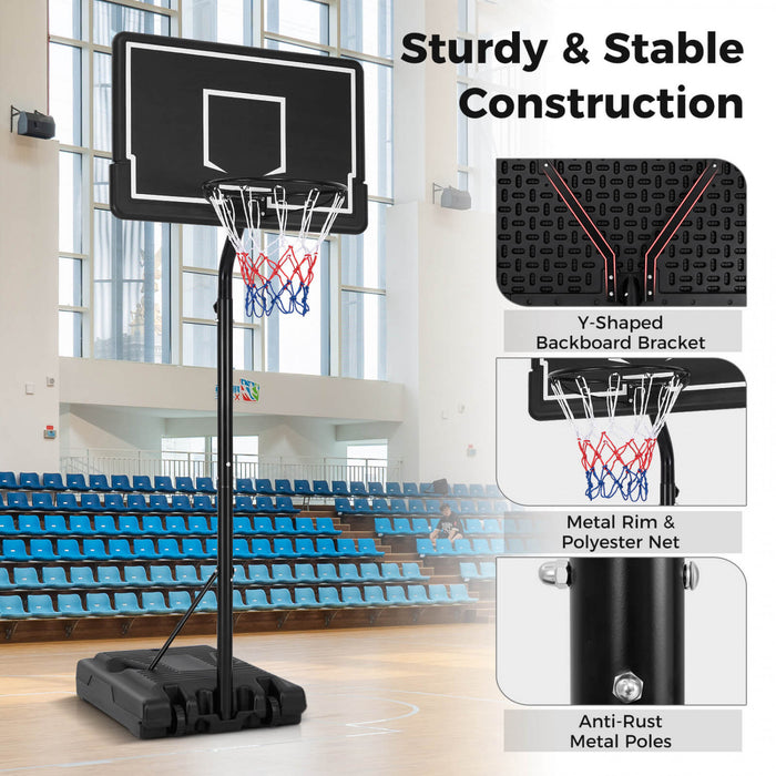 Costway 6.9-8.5 Ft Portable Outdoor Basketball Hoop With Shatterproof Pc Backboard
