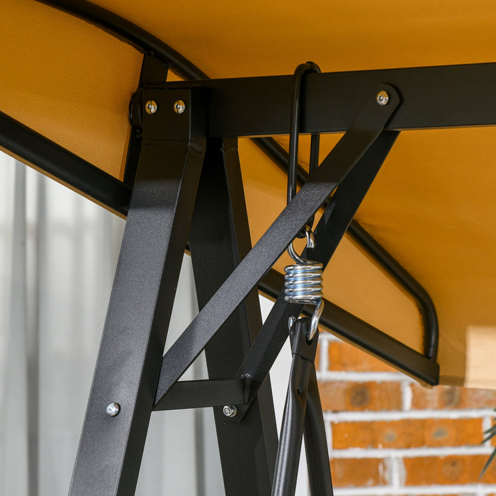 Outsunny 2 Seater Outdoor Swing Chair Porch Swing Bench With Canopy, Beige