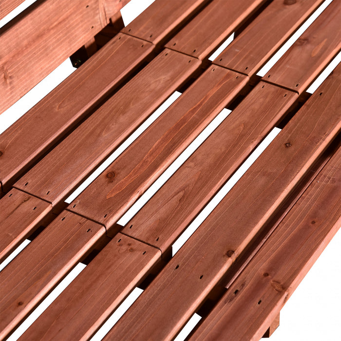 Outsunny 3-seater Outdoor Bench With Convertible Middle Table Orange