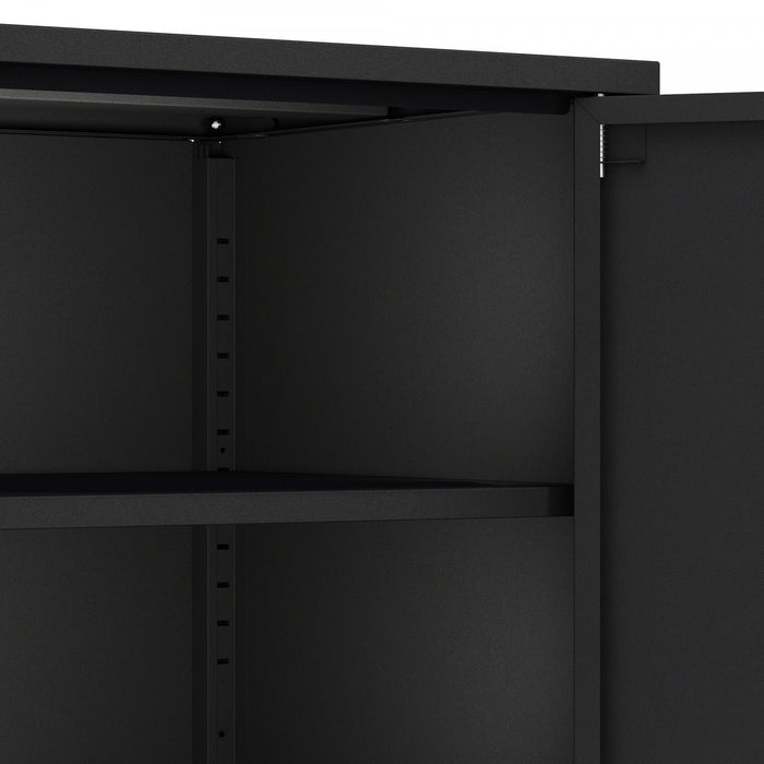 Ava Modern 24\" Metal Accent Cabinet in Black