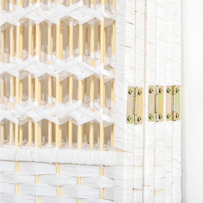 HOMCOM 6-Panel Room Divider Freestanding Folding Screen for Home White