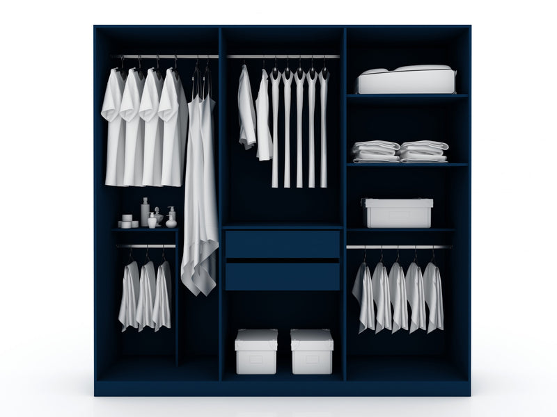 Gramercy Contemporary Modern 82\" Wardrobe Closet in Midnight Blue