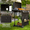 Outsunny 4+1 Burner Propane Gas BBQ Grill with Side Burner, Portable Gas Barbecue Grill featuring Thermometer, Lid, Side Table, Shelf, Spice Rack, Wheels, Grease Cup for Garden, Black