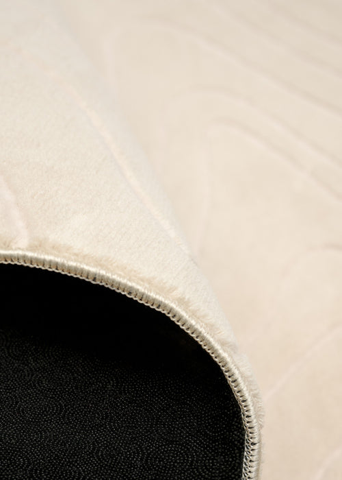 Somos Contemporary Cream Washable Rug 1'10\" x 6'0\" Indoor Area Rug