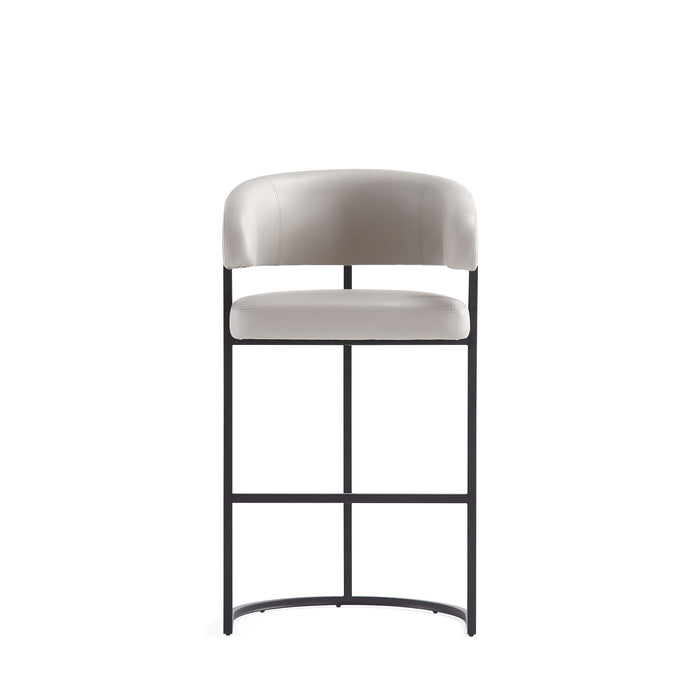 Augusta Modern Metal Upholstered Barstool in Light Gray