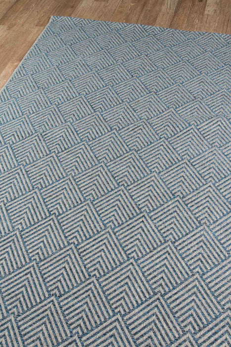 Laura Contemporary 7'10\" x 10'10\" Area Rug in Blue Indoor Area Rug