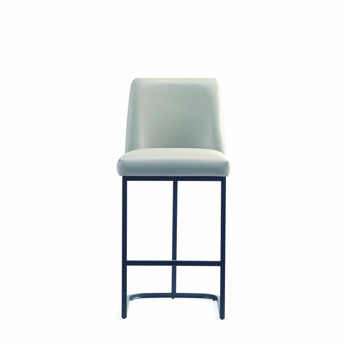 Serena Modern Metal Upholstered Counter Stool in Light Gray - Set of 2 Bar Stool