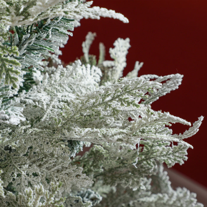 Homcom Flocked Pencil Artificial Christmas Tree With Realistic Branch Tips