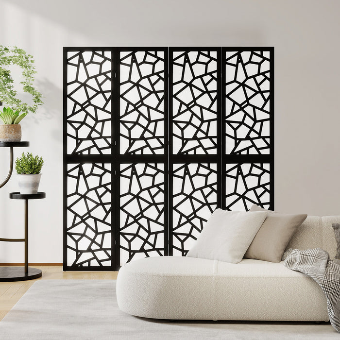 HOMCOM 4 Panel Room Divider, 5.6 FT Lightweight Privacy Screen, Black