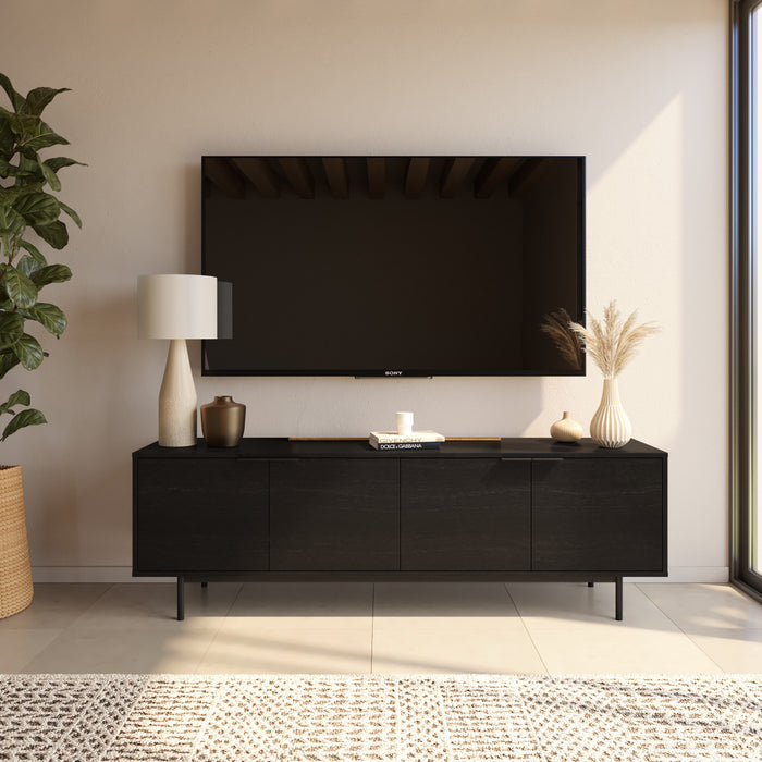 Nordika Hamilton 70\" TV Stand with 4 Storage Cabinets - Black