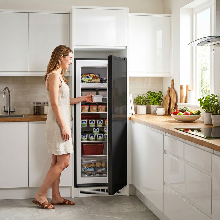 HOMCOM 7.0 Cu.Ft Upright Freezer, Compact Stand Up Freezer for Home, Black