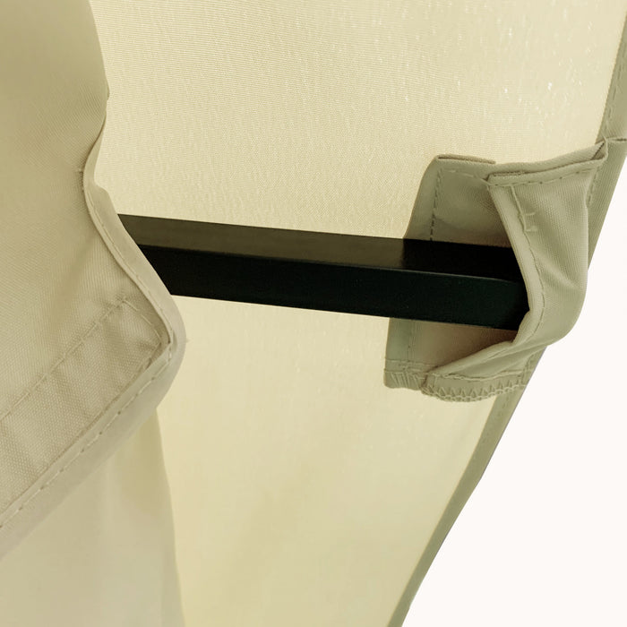 Outsunny 12' X 10' Steel Frame Patio Gazebo Outdoor Canopy Shelter With Double Vented Roof, Mosquito Netting, Beige