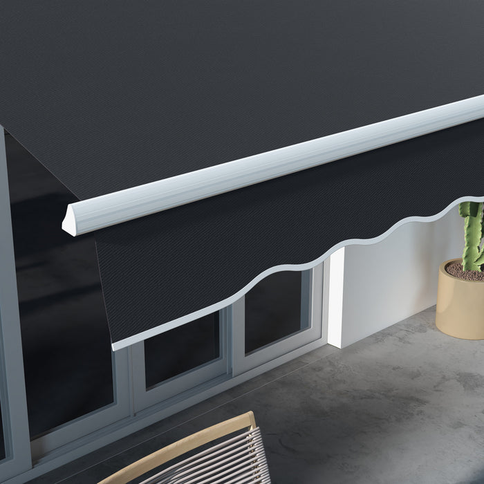 Outsunny 10' X 6.5' Retractable Awning With Led Lights, Uv40+, Dark Grey