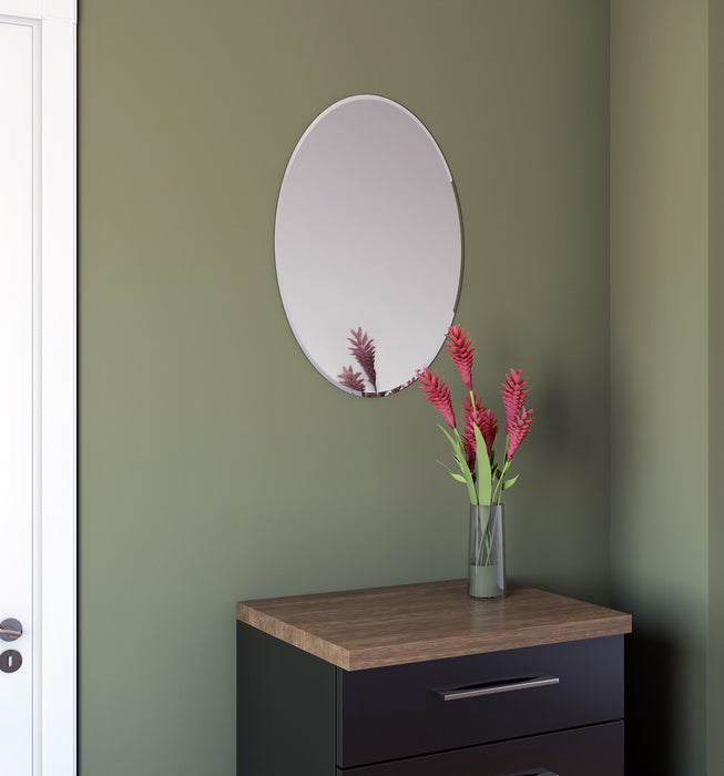 Mortise 20 Inch Frameless Oval Mirror In Chrome