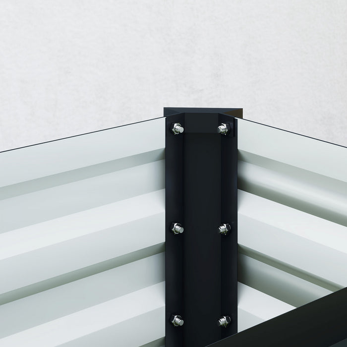 Outsunny 8x1.3x1.5ft Galvanized Raised Garden Bed, Open Bottom, Dark Grey