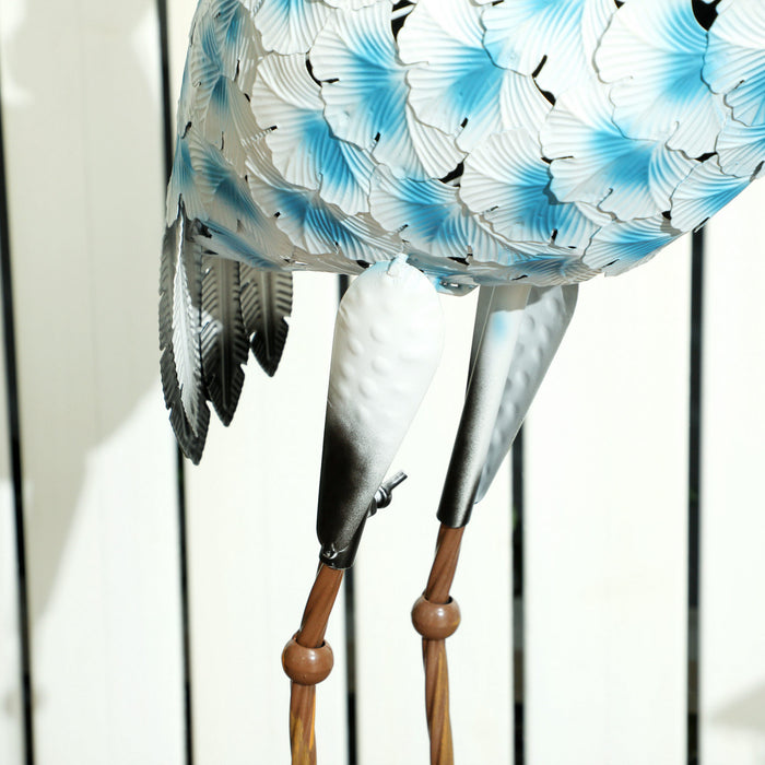 Outsunny Flying Crane Garden Statue, 42.5\" Standing Steel Lawn Ornament