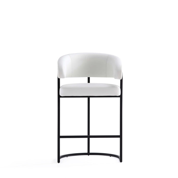 Augusta Modern Metal Upholstered Counter Stool in White