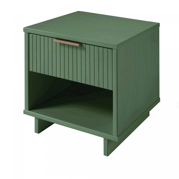 Granville Modern 18\" Nightstand in Sage Green (1-Drawer) - Set of 2