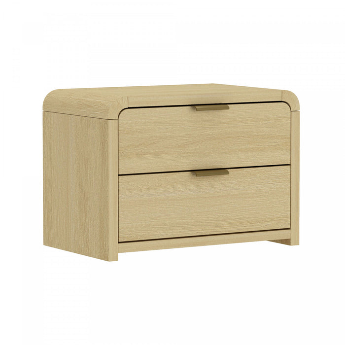 Grace Modern 28\" Nightstand in Natural Oak and Gold