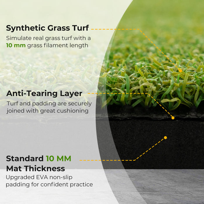 Costway 5 X 4 Ft Golf Hitting Mat Artificial Indoor Outdoor Turf Golf Training Mat 20 Mm