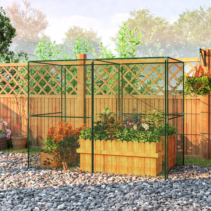 Outsunny 8' x 4' Crop Cage, Plant Protection Tent with Zippered Doors