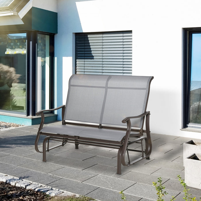 Outsunny 2-person Outdoor Glider Chair For Outdoor, Backyard, Light Grey