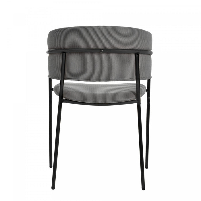 Ethan Set of 2 Modern Corduroy Upholstery Side Chair with Angled Legs and Adjustable Feet,Grey Dining Chair