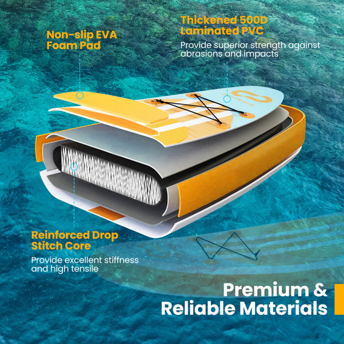 Goplus Small Inflatable Sup Board, Portable Paddle Board With 5d Rings Stand Up Paddle Board For Youth & Adult Orange