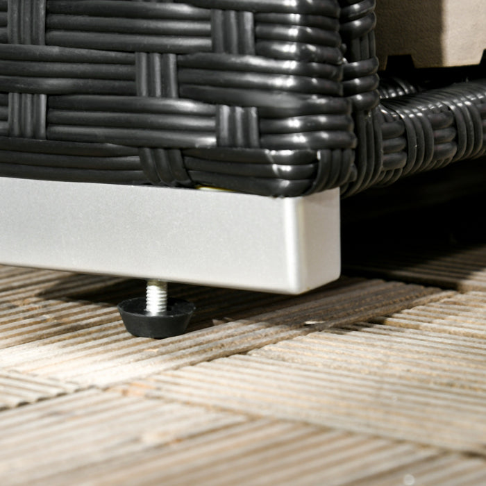 Outsunny Outdoor Deck Box For Pool, W/ Shoe Layer & Inner Liner, Black