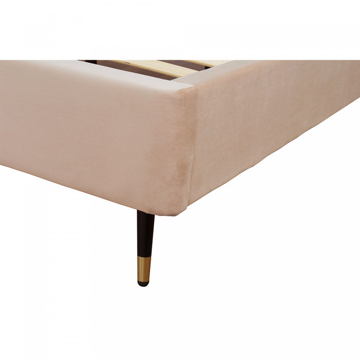 Crosby Modern Upholstered Velvet Full Bed in Nude