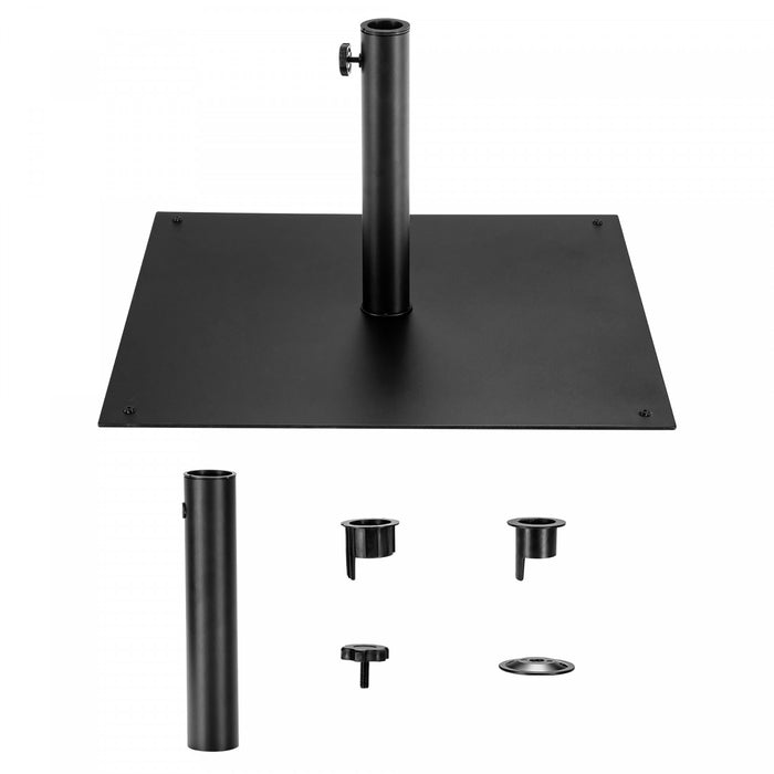 Costway 9ft Market Patio Umbrella w/Solar Lights & 40 LBS Steel Umbrella Stand