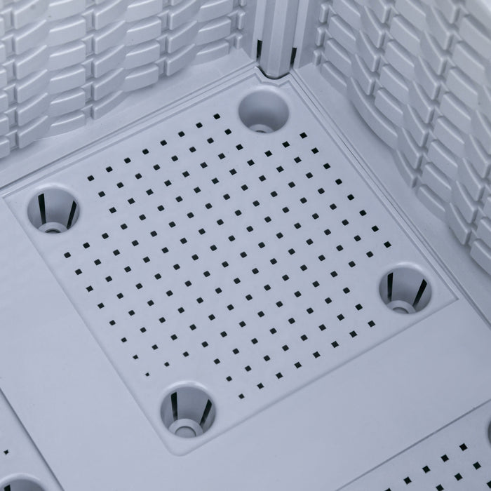 Outsunny 2 Piece Raised Garden Bed PP Raised Flower Bed Light Grey