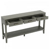 Emma 59.1'' Farmhouse Entryway Table with Drawers and Open Shelf,Grey Sofa Table  | Table d'entree Emma 59,1'' de style ferme avec tiroirs et etagere ouverte, grise