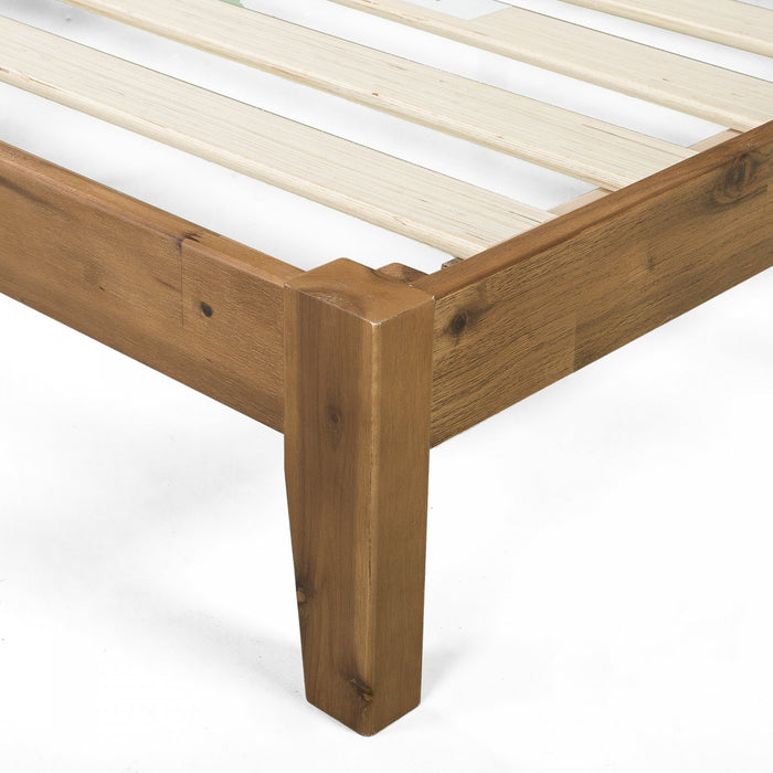 Julia Wood Platform Bed with Headboard - Queen Size