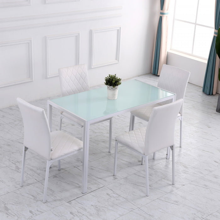 HOMCOM Dining Chairs Set of 4, Upholstered Faux Leather Accent Chairs