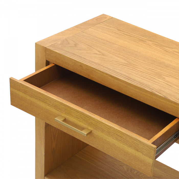 Aubrey 47.5\" Farmhouse Style Sofa Table with Storage - Brown