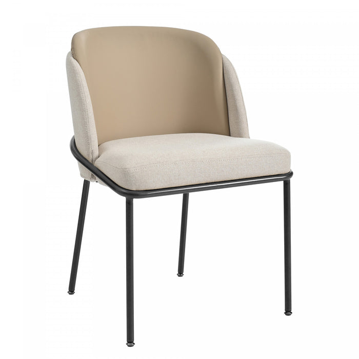 Olivia Set of 4 Modern Dining Chair with Slanted Legs and Adjustable Feet,Beige