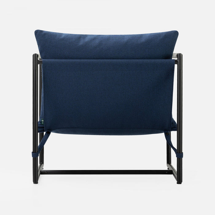 Aidan Metal Frame Sling Accent Chair with Cushions - Navy